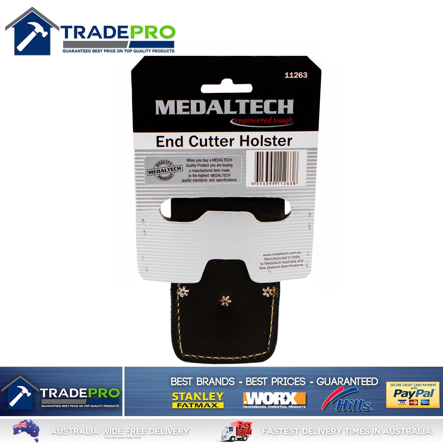 Leather Chisel End Cutter Tool Tape Holder Medaltech® Holster Nail Bag Tool Belt