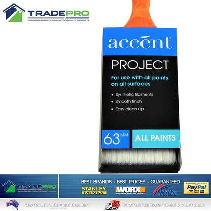 Brush Accent 63mm Quality PRO Paint Brush with Wood Handle Purdy Swan Style