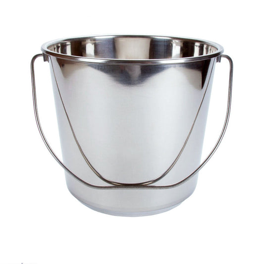 Stainless Steel Bucket with Handle 8Ltr Premium H/Duty Quality New Model 8L Pail