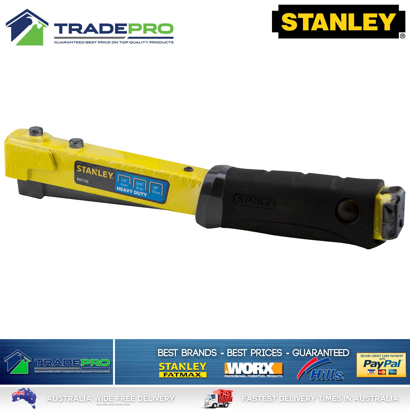Hammer Stapler Tacker Stanley New Model Professional Heavy Duty Staple Hand Gun