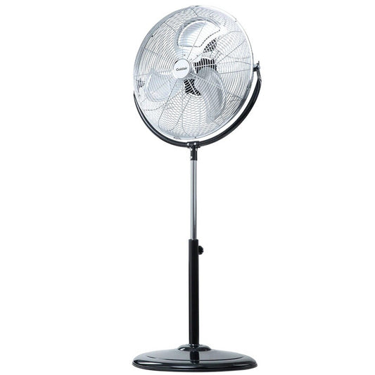 Pedestal Fan High Velocity 45cm Goldair Black Chrome 3 Speed & Tilt Oscillate
