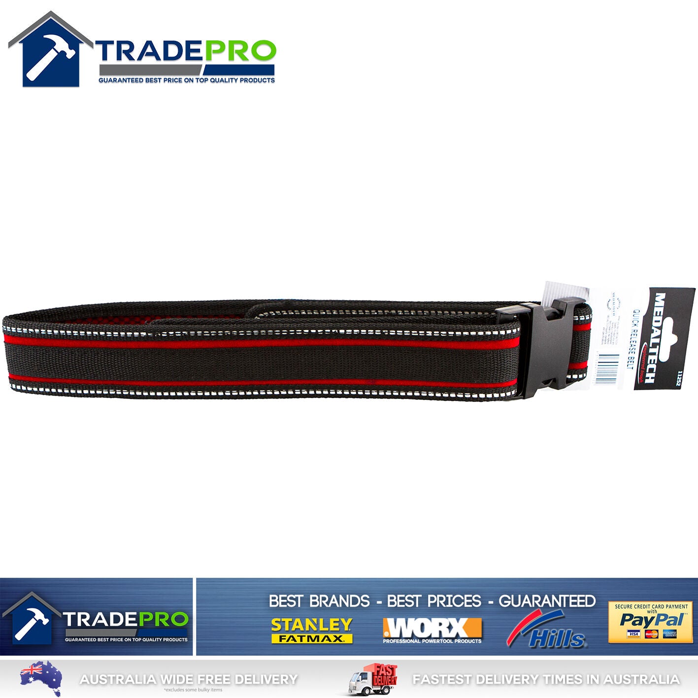 Tool Belt Medaltech® Pro-Soft Quick Release Heavy Duty for Rigger Scaff Nail Bag