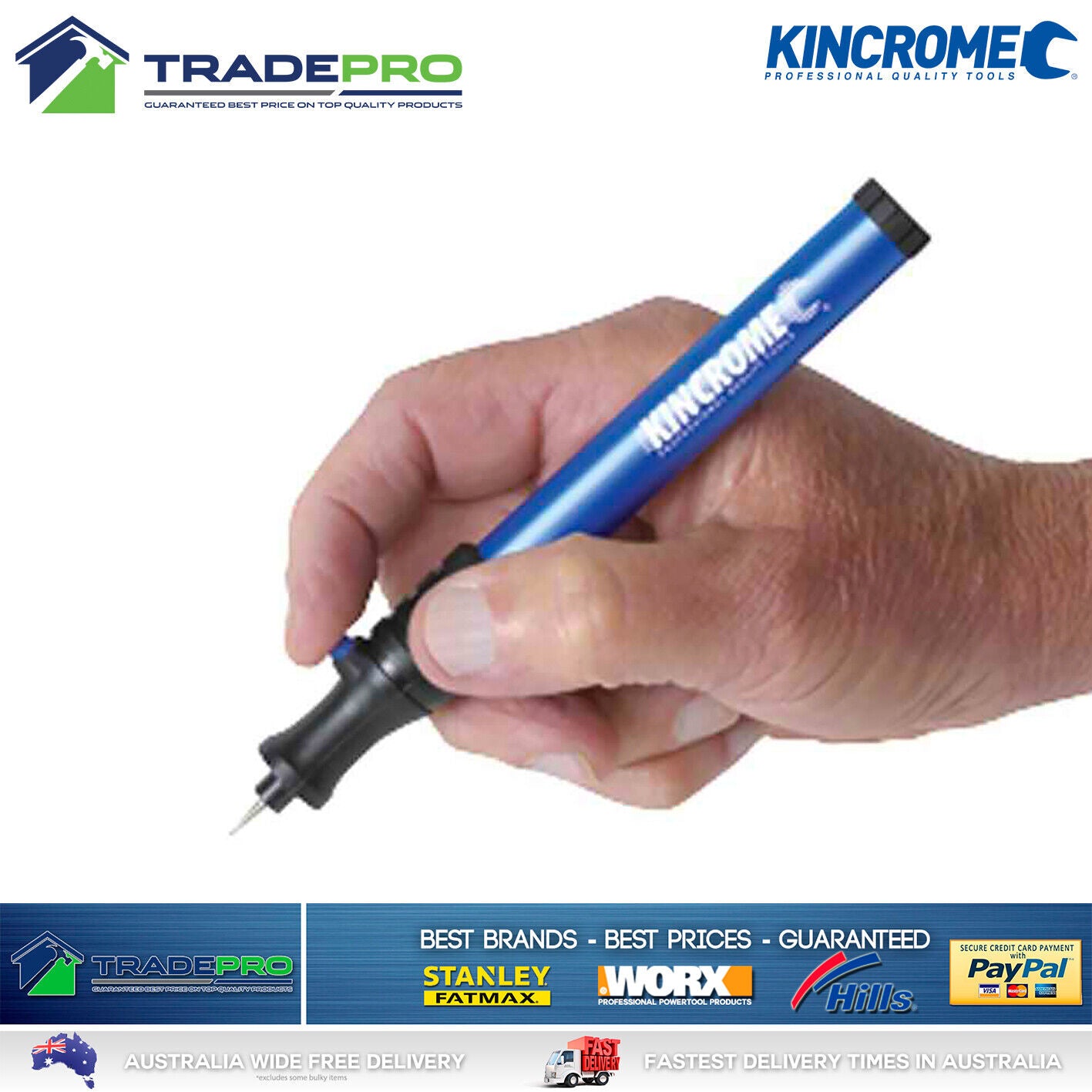 Kincrome Engraver Kit Genuine PRO Diamond Tip All Purpose Hobby Set 15000rpm
