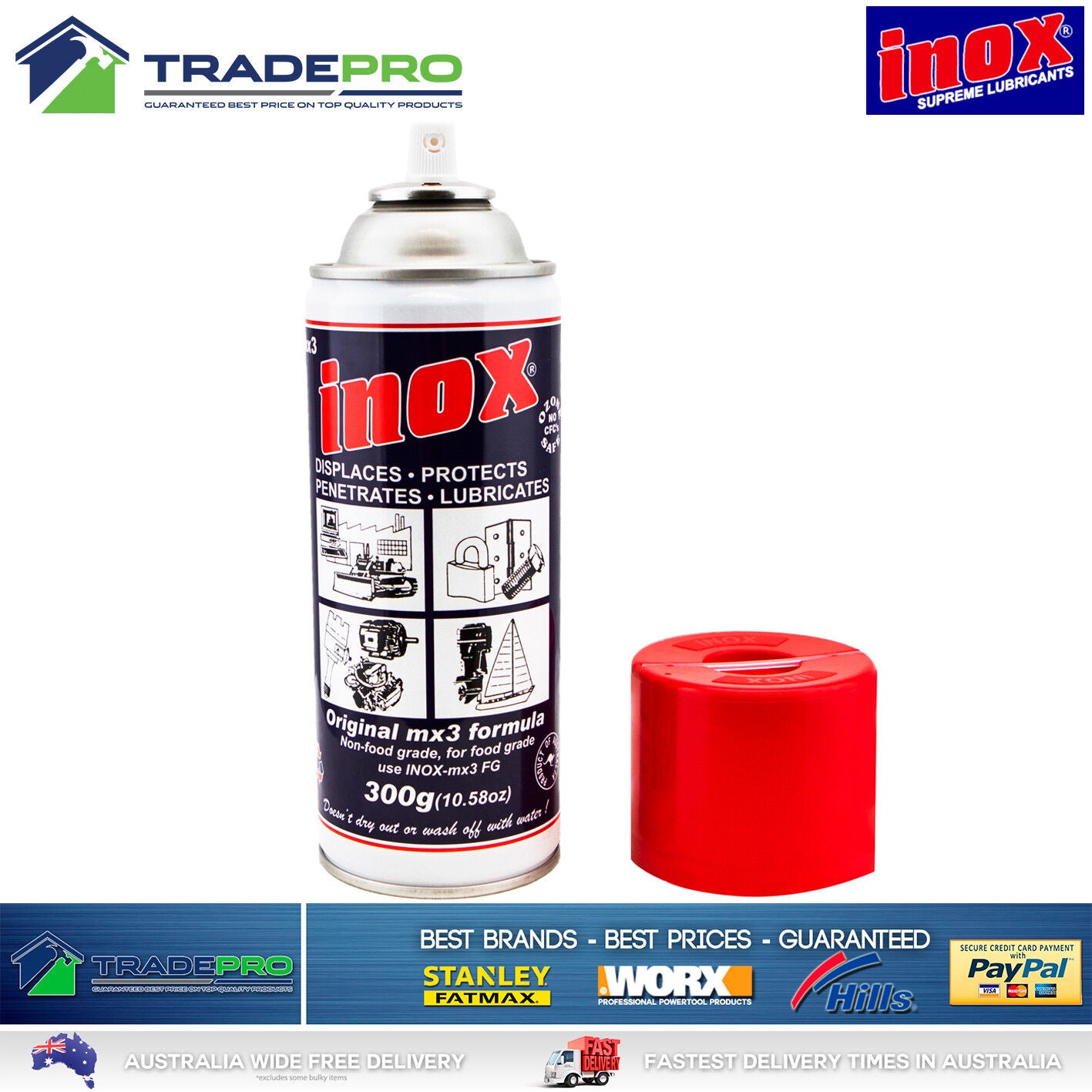 Genuine Inox® MX3 Lubricant 300gm Spray Protect Heavy Duty Marine Auto Aerosol