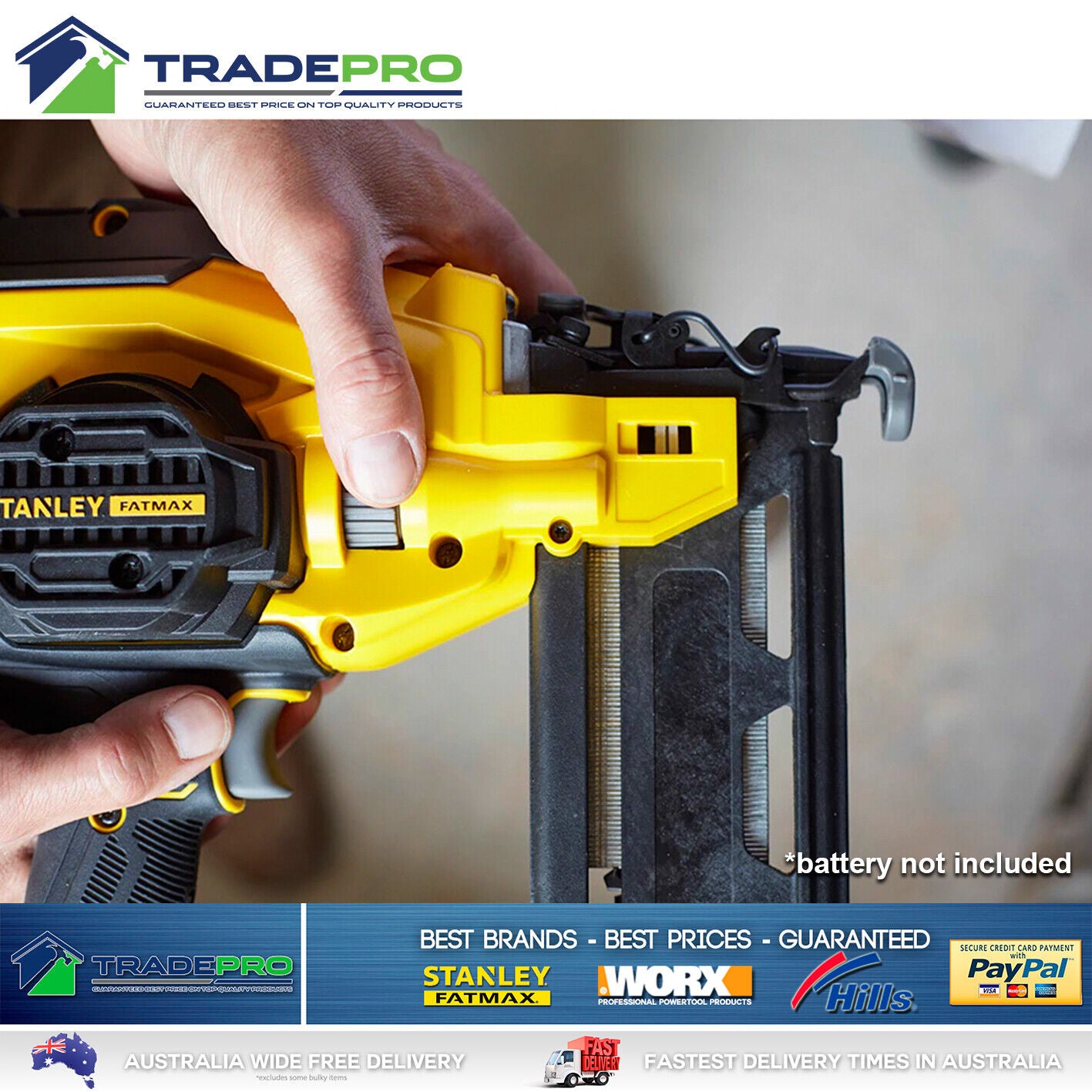 Stanley® Fatmax Nail Gun SFMCN616B Cordless 18v 16Ga Straight Finishing Nailer