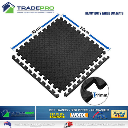 6PC Floor Mat Tiles EVA H/Duty Rubber Foam Interlocking Fatigue Shock Absorb Gym