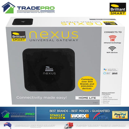 Brilliant Smart Nexus Lite Universal Gateway Black Wifi SmartHome Alexa PRO