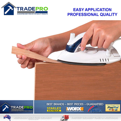 White Melamine Edge Tape 22mm x 10m ICON® Iron On Glued Veneer Edging Laminate