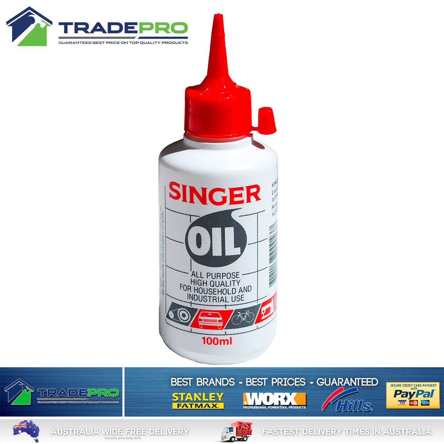 Singer Sewing Machine Oil 100ml Lubricant Domestic Industrial Lube Hinge Lock