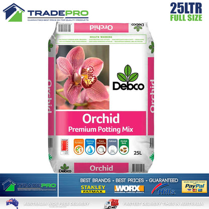 Debco 25L Orchid Premium Potting Mix Fertiliser Tub Garden Pot Plants Soil PRO