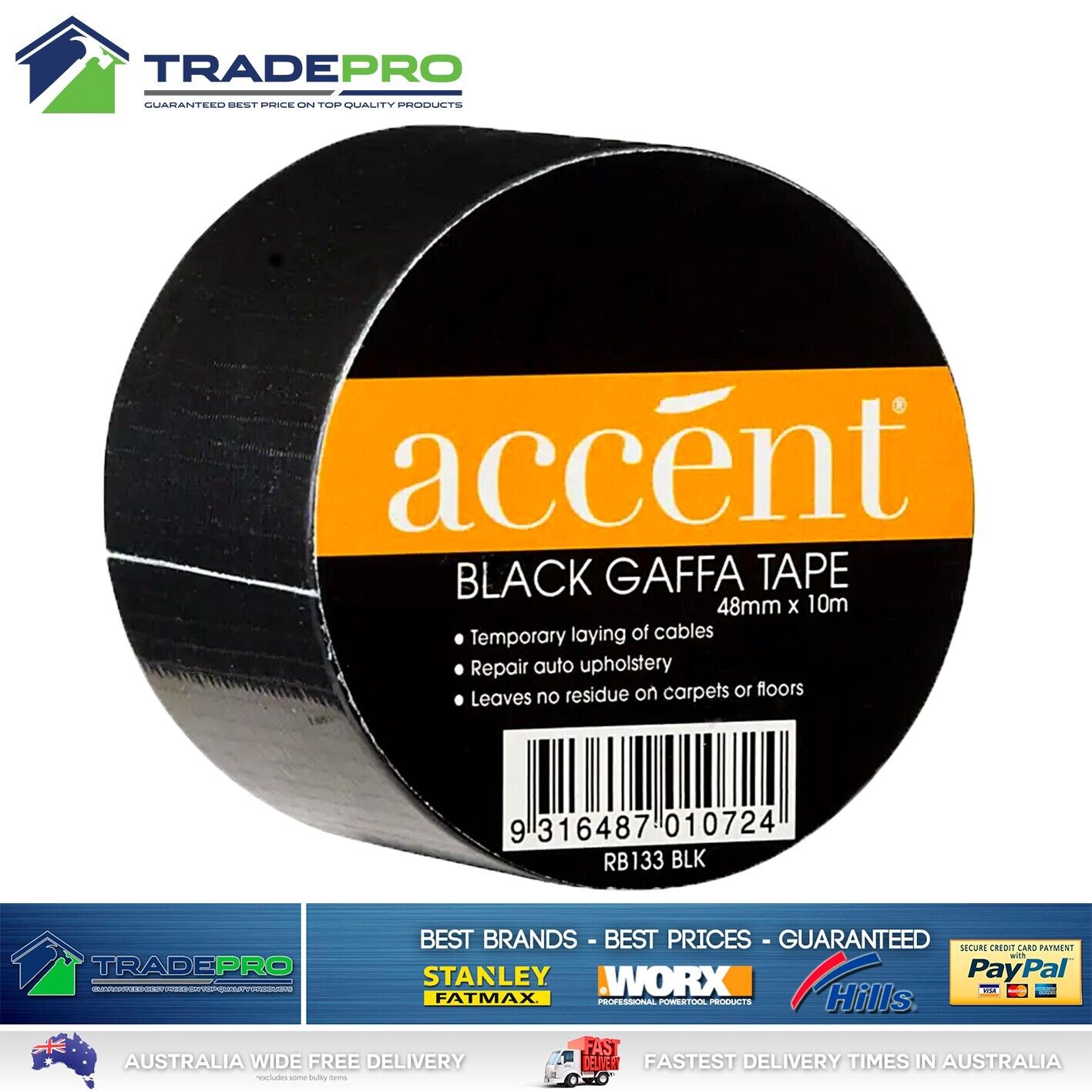 Nero Nastro Adesivo Graffer Impermeabile Extra Forte Maxi Fix 10M X - Foto 12