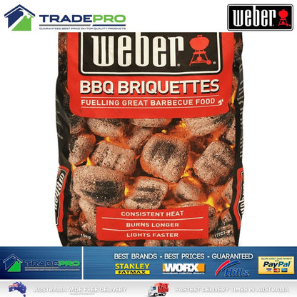 Weber Heat Beads BBQ Briquettes 10kg PRO Burn Low Odour Kettle Cooking Charcoal