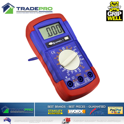 Digital Multimeter LCD Electrical Gripwell® Voltmeter Ohm Multi tester AC & DC