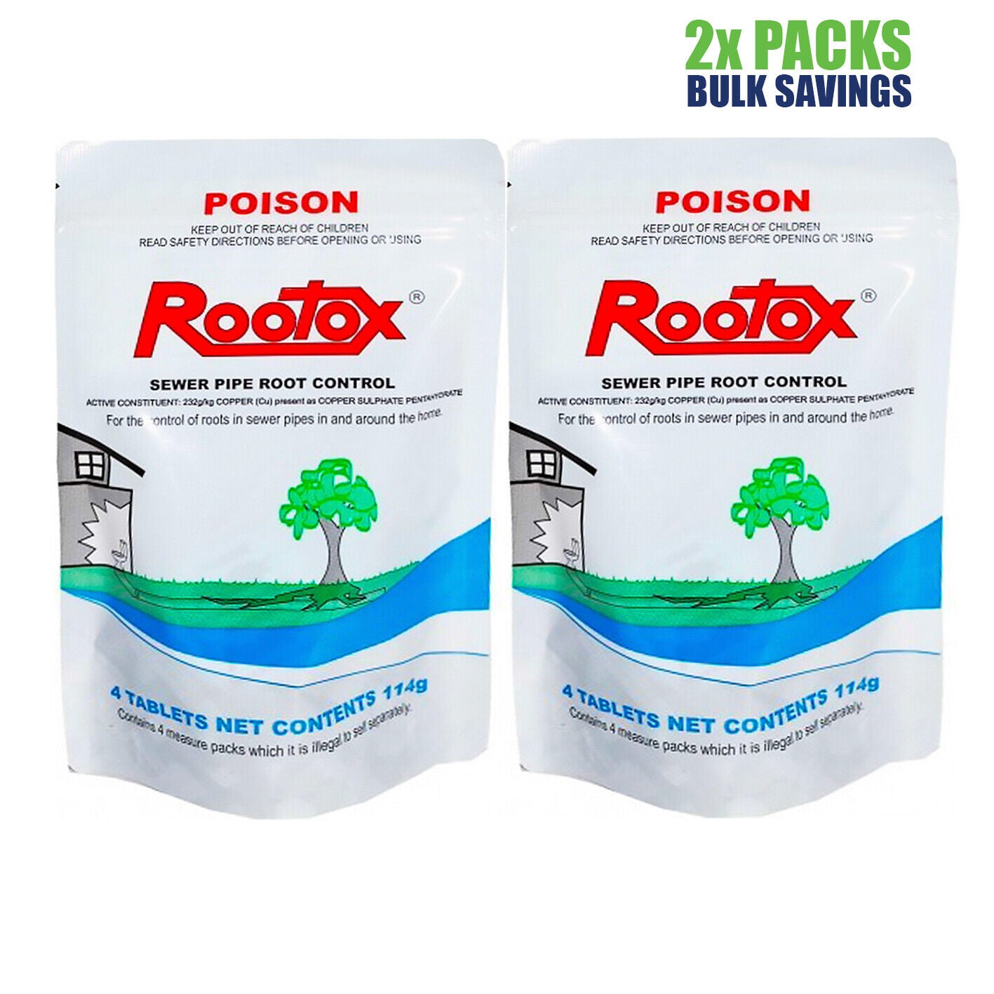 Rootox 8pc Root Control Tablets Sewer Pipe Copper Weed Tree Killer 2x ...