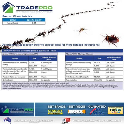 Termite Ant Cockroach Spray 5L Out of Bounds Bifenthrin 100gm/L Pest Killer