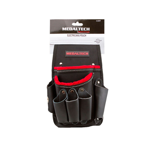 Electricians Tool Pouch Medaltech® Nail Bag 2 Pockets 5 Leather Tool Slots Apron