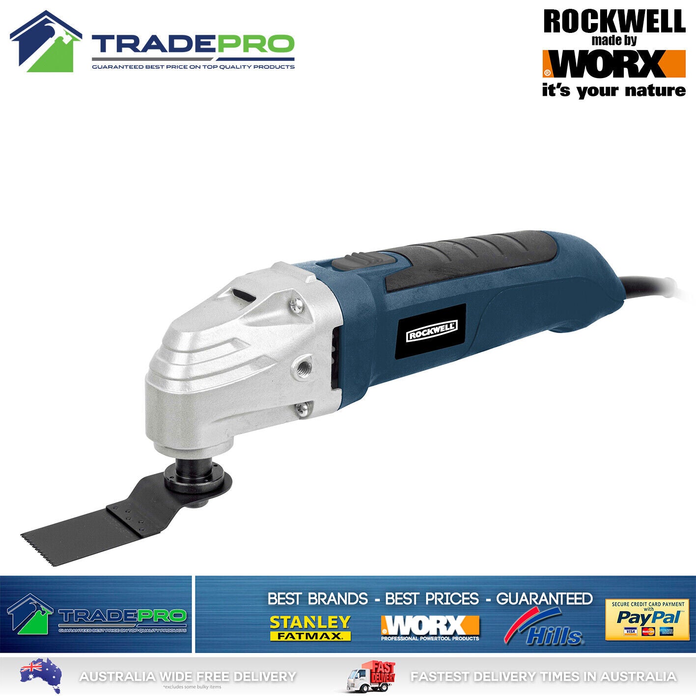 Sonicrafter Rockwell® Oscillating Multi Function Sonic Tool with 6pc 300W Kit