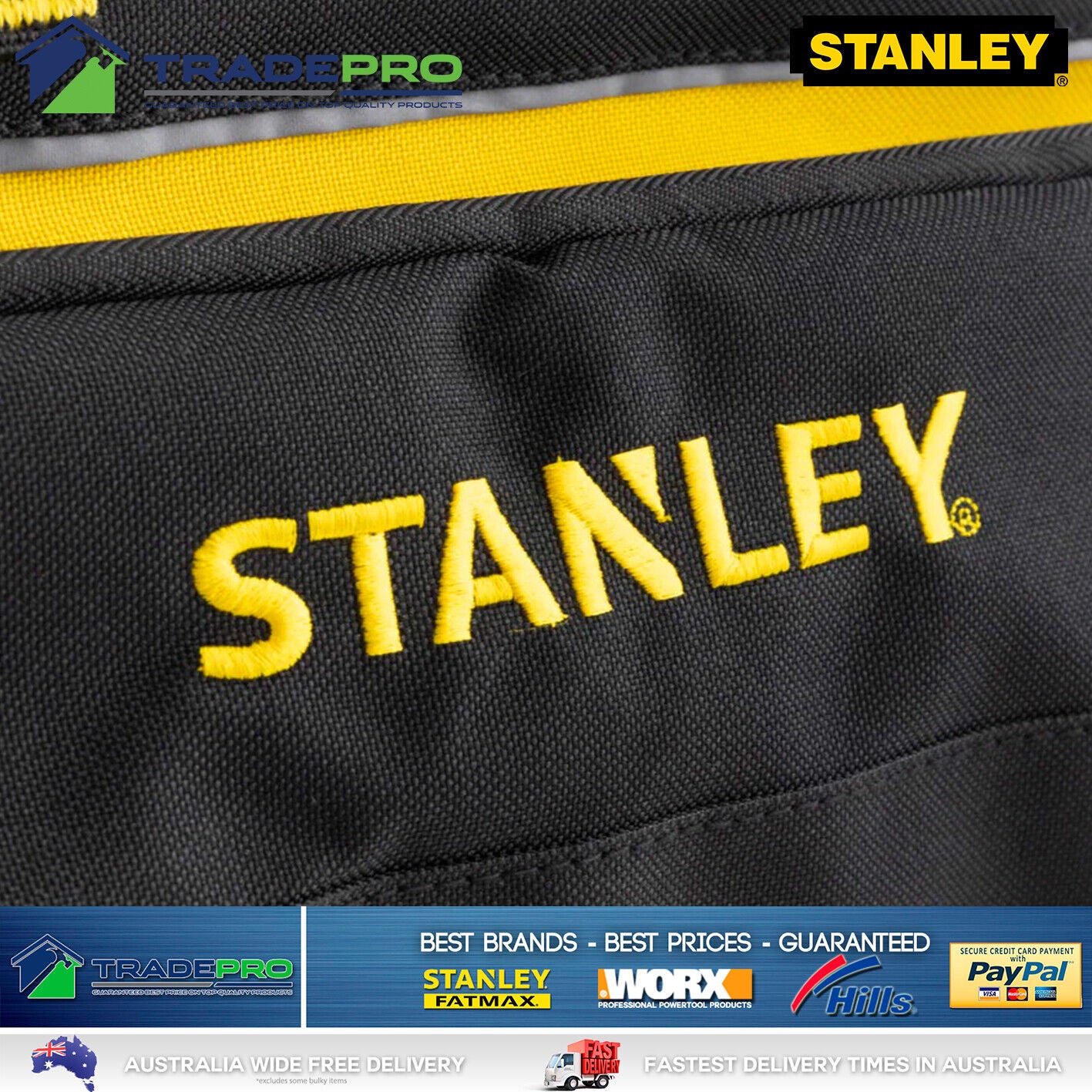 Stanley Tool Bag Tote 12" 300mm Organiser 1-93-330 Carry PRO Storage Pocket Case