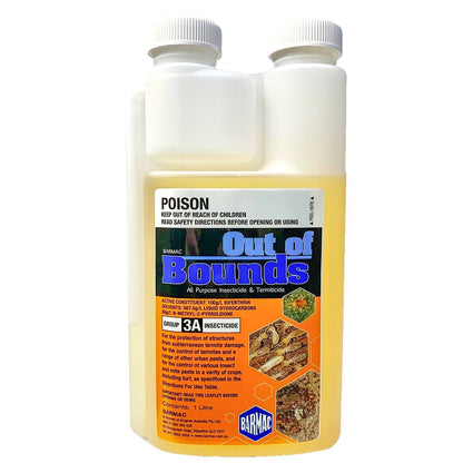 Termite Ant Cockroach Spray 1L Out of Bounds Bifenthrin 100gm/L Pest Killer