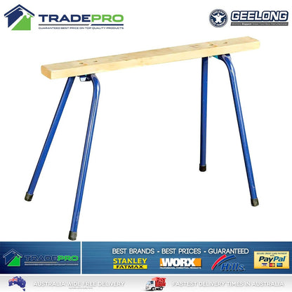 Saw Horse 2pc Pair PRO Trestle Steel Foldable Work Bench Stand Support Legs