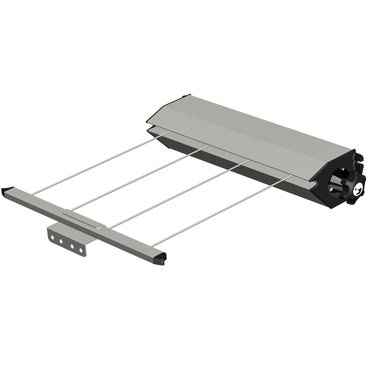 Retracting Clothesline 4 Line Slim Retractable Pull Out Clothes line Grey