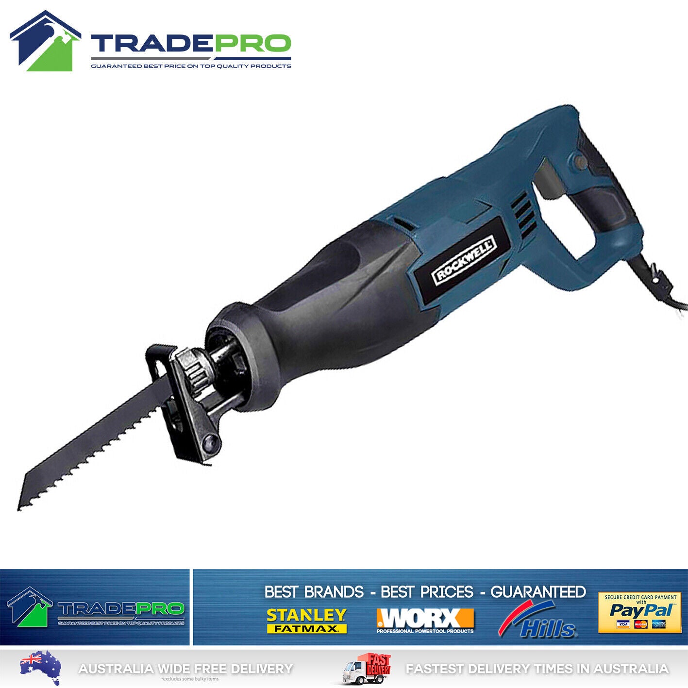 Reciprocating Recipro Saw Rockwell PRO Sabre 800W Cut Off with Blade S ...