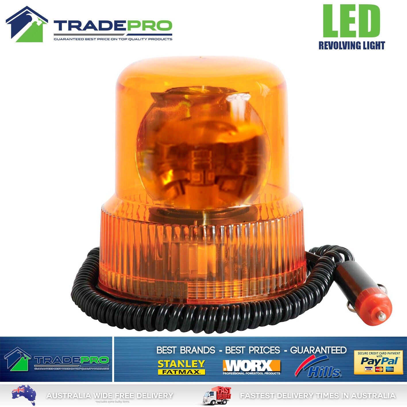 13 LED 12V Revolving Beacon Light Emergency Quality Warning Flashing Amber Lamp