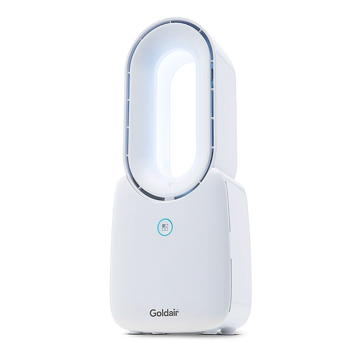 Goldair Tower Desk Fan 3 Speed Bladeless LED Colour Change Rechargeable White