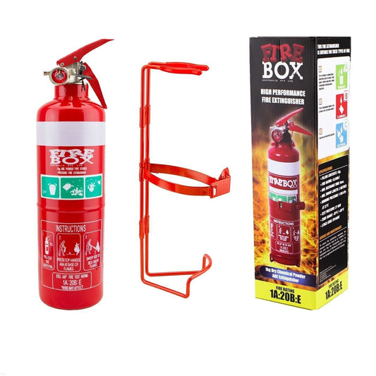 Fire Extinguisher 1kg ABE Dry Powder 1kg & Bracket Car Boat Home Aust Approved