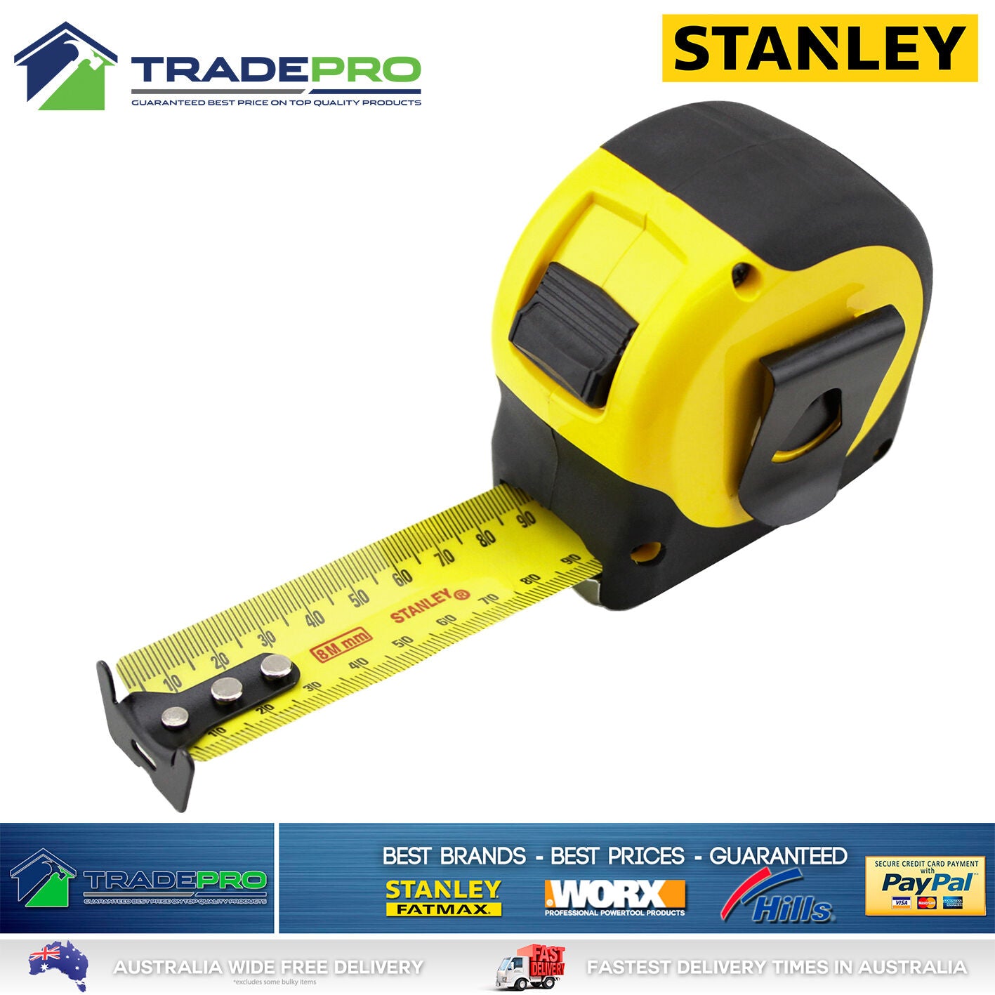 Stanley FatMax 8m Tape Measure Metric NEW MODEL Best Price Fat Max 8Mtr Metre