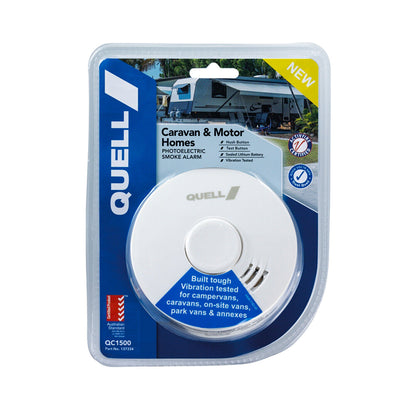 Smoke Alarm Fire Detector Quell® PRO Sealed Bug Screen Bonus 9V Caravan & RV