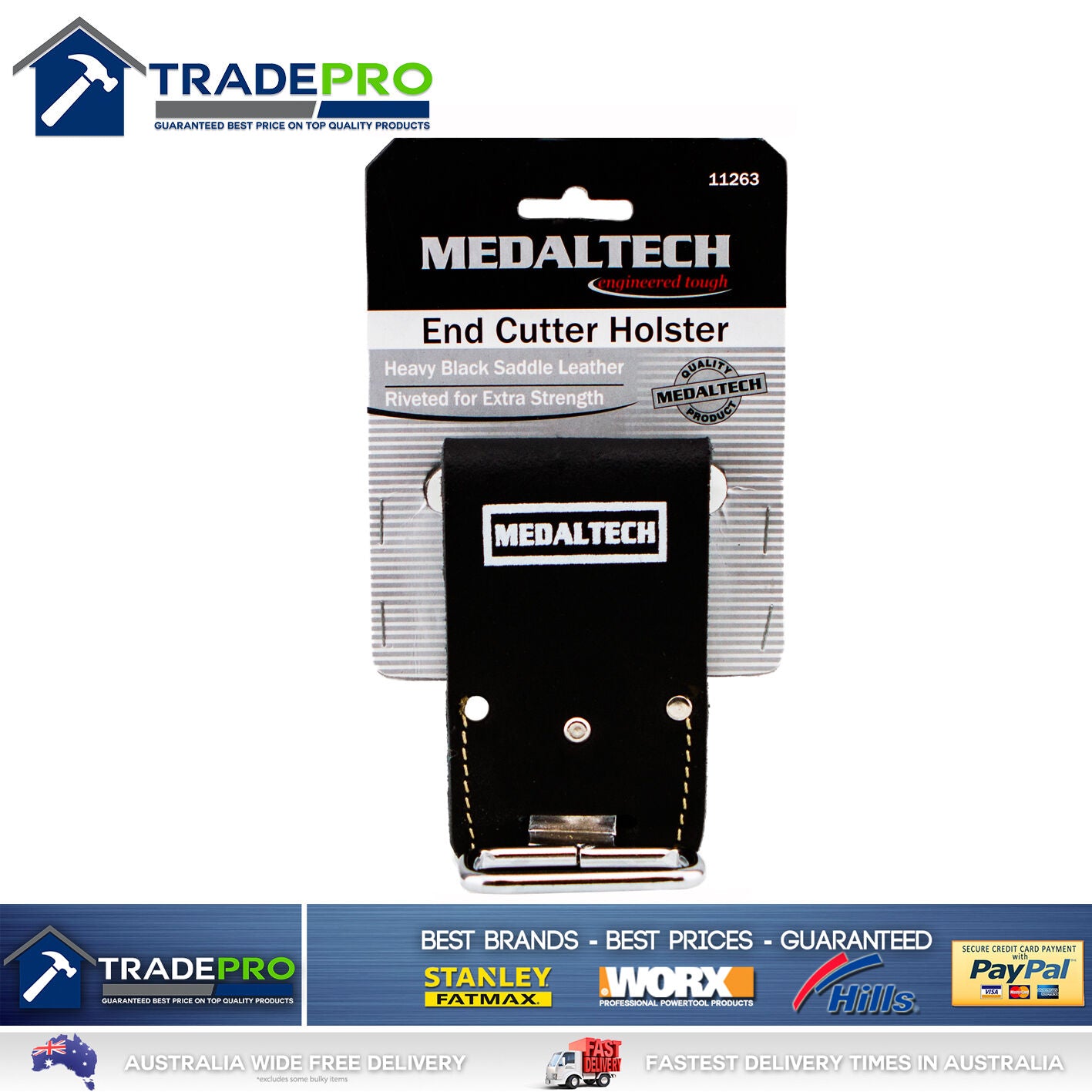 Leather Chisel End Cutter Tool Tape Holder Medaltech® Holster Nail Bag Tool Belt
