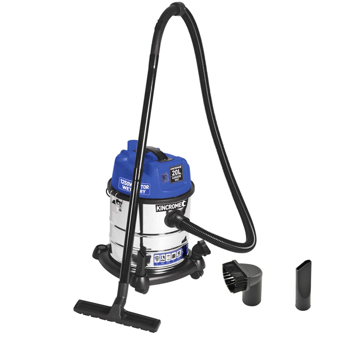 Kincrome Vacuum Cleaner Wet & Dry Commercial Work Shop 1250W Kit 20L PRO Vac