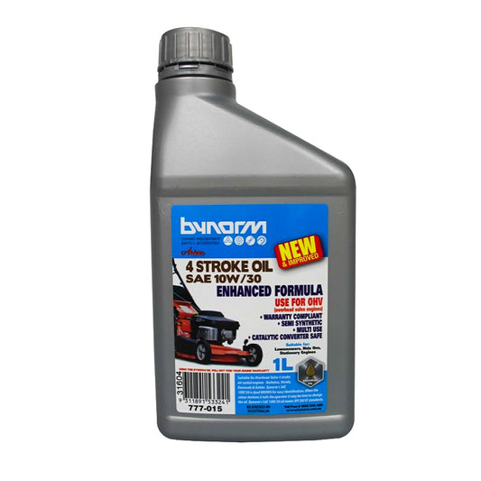 Lawnmower Oil 1Ltr SAE 10W/30 4 Stroke Bynorm Semi Synthetic Lawn Mower Fluid 1L