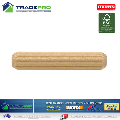 Dowels 8mm x38mm 50PC Fluted Wooden Hardwood Timber Dowel Pins Craft Cabinet Pin