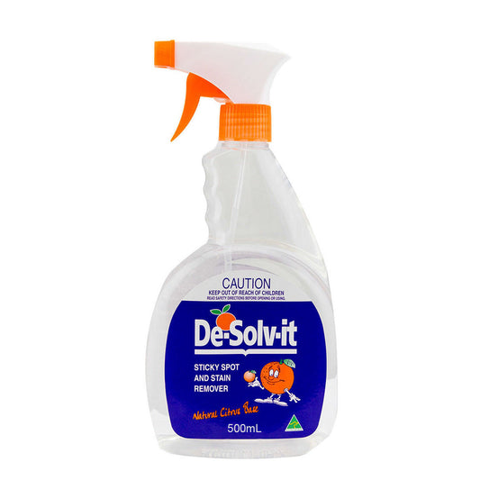 De-Solv-it 500ml Cleaner Sticker Adhesive Stain Crayon Remover Liquid Desolvit