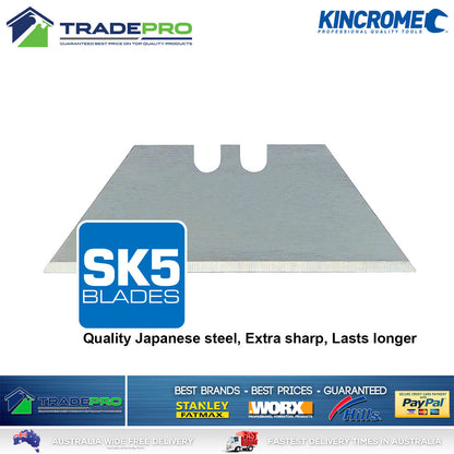 Kincrome Utility Knife Blades 50 Piece Kit PRO Razor Carbon Steel Safety Cutter