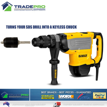 Quality Drill Chuck with SDS Adaptor PRO H/Duty Fit 1-13mm Drills 1/2" Keyless