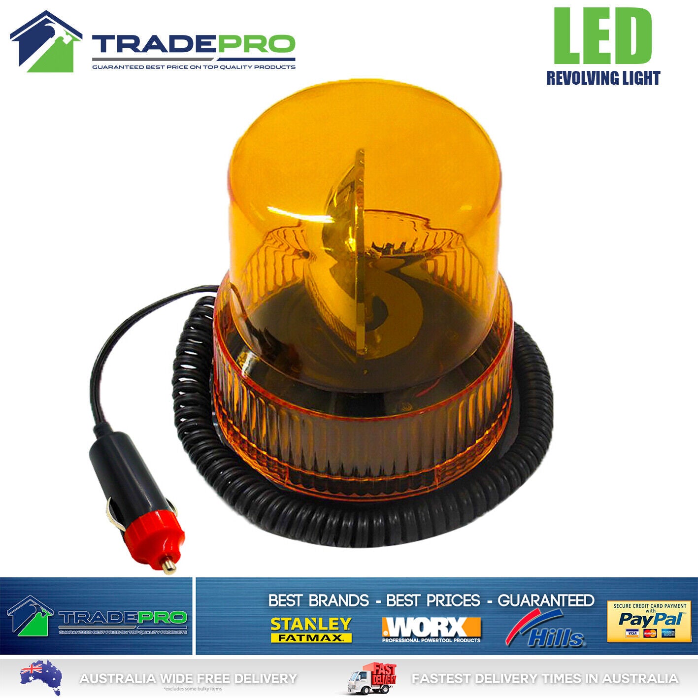 13 LED 12V Revolving Beacon Light Emergency Quality Warning Flashing Amber Lamp