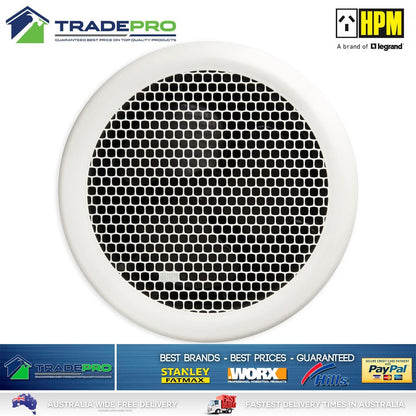 Exhaust Fan Bathroom 250mm Round Quality HPM® PRO Fan Ceiling Kitchen White