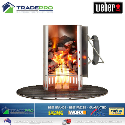 Weber  BBQ Charcoal Starter New PRO Rapidfire Chimney Quick Lighter Easy Heat