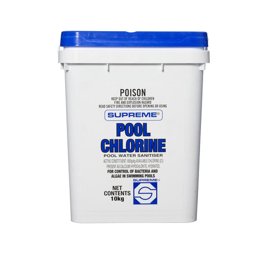 Pool Chlorine 10kg Supreme PRO Strength Granule Controls Algae & Bacteria Fast