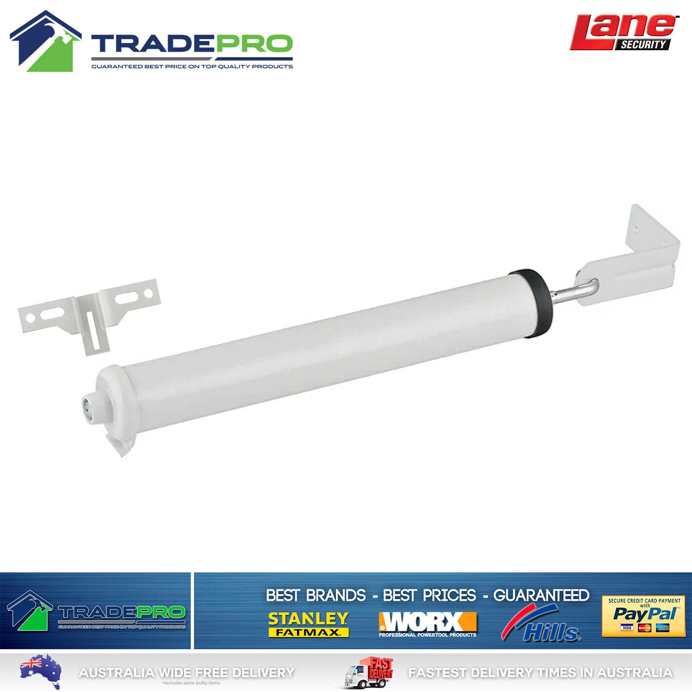 Door Closer Lane Pneumatic Adjustable Universal Fit Security Screen Opener White