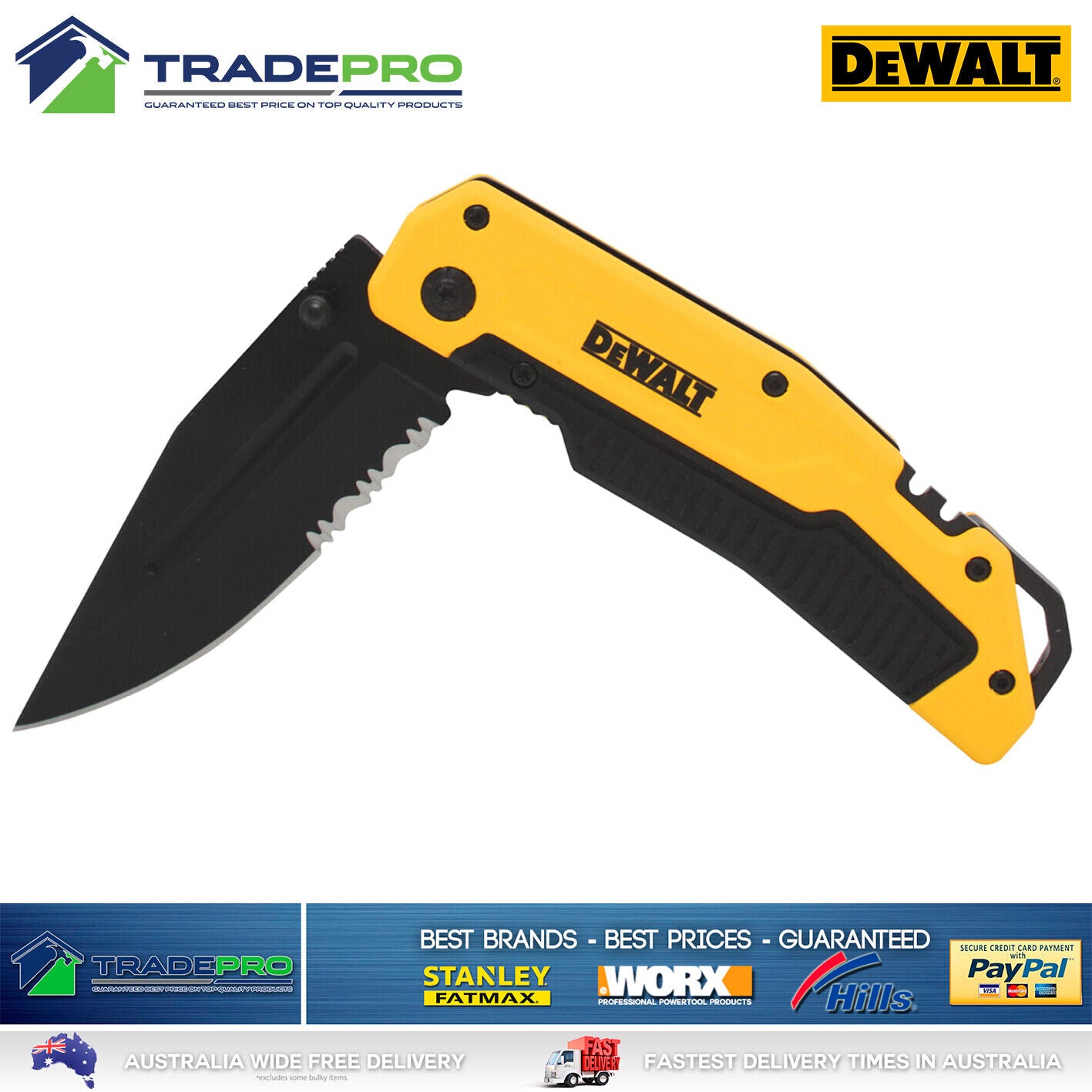 DeWalt® PRO Premium Ultility Knife Folding Outdoor Hunting Sharp Camping Pocket