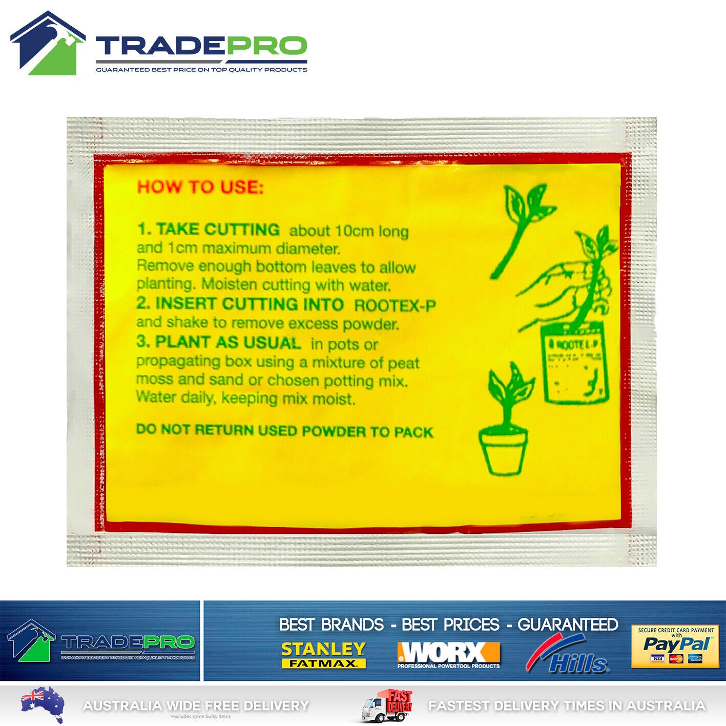 Rootex PRO 6x 18G Plant Cutting Cloning Powder Hormone Hydroponic Rooting Root