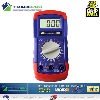Digital Multimeter LCD Electrical Gripwell® Voltmeter Ohm Multi tester AC & DC