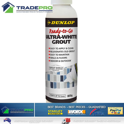 Tile Grout 800g Coloured White Premix Dunlop Wall Floor In Outdoor Ready Powder