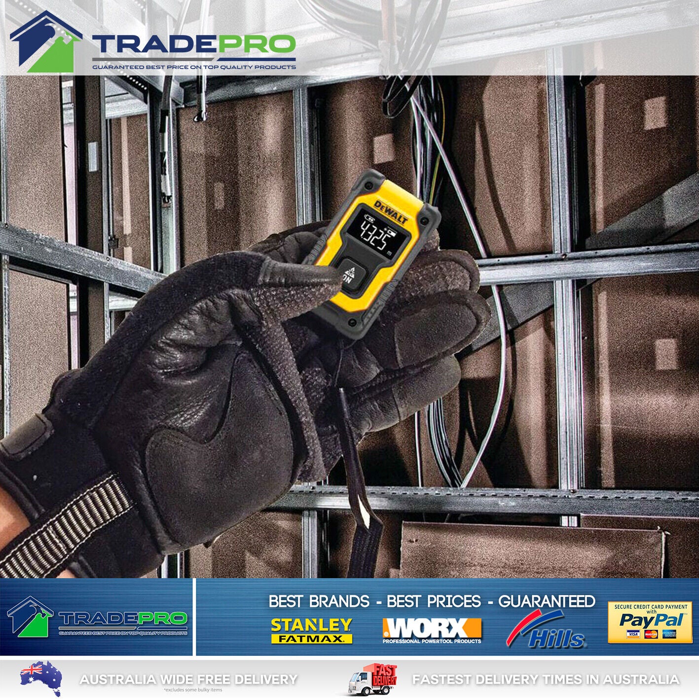 DeWalt® PRO Laser Line Measure 16M Distance Accurate Trade Measurer Tape Range