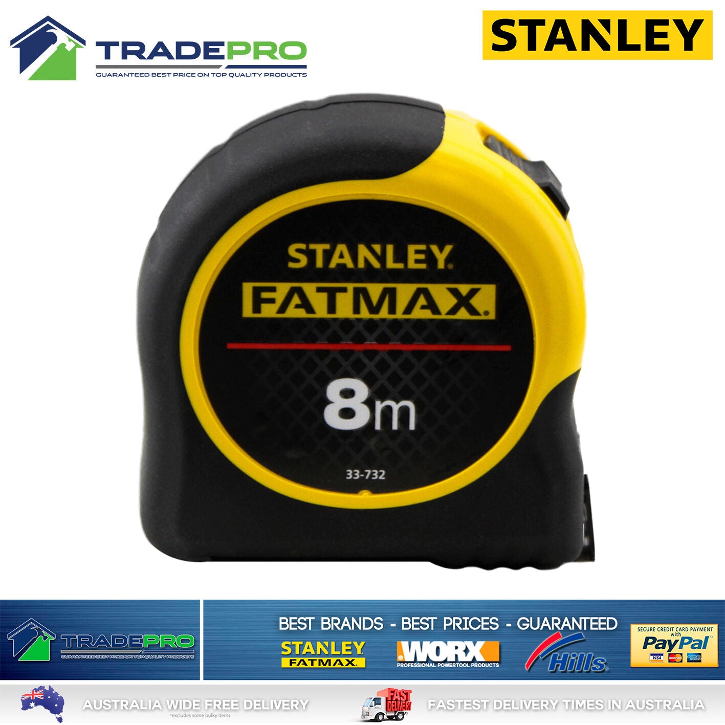 Stanley FatMax 8m Tape Measure Metric NEW MODEL Best Price Fat Max 8Mtr Metre