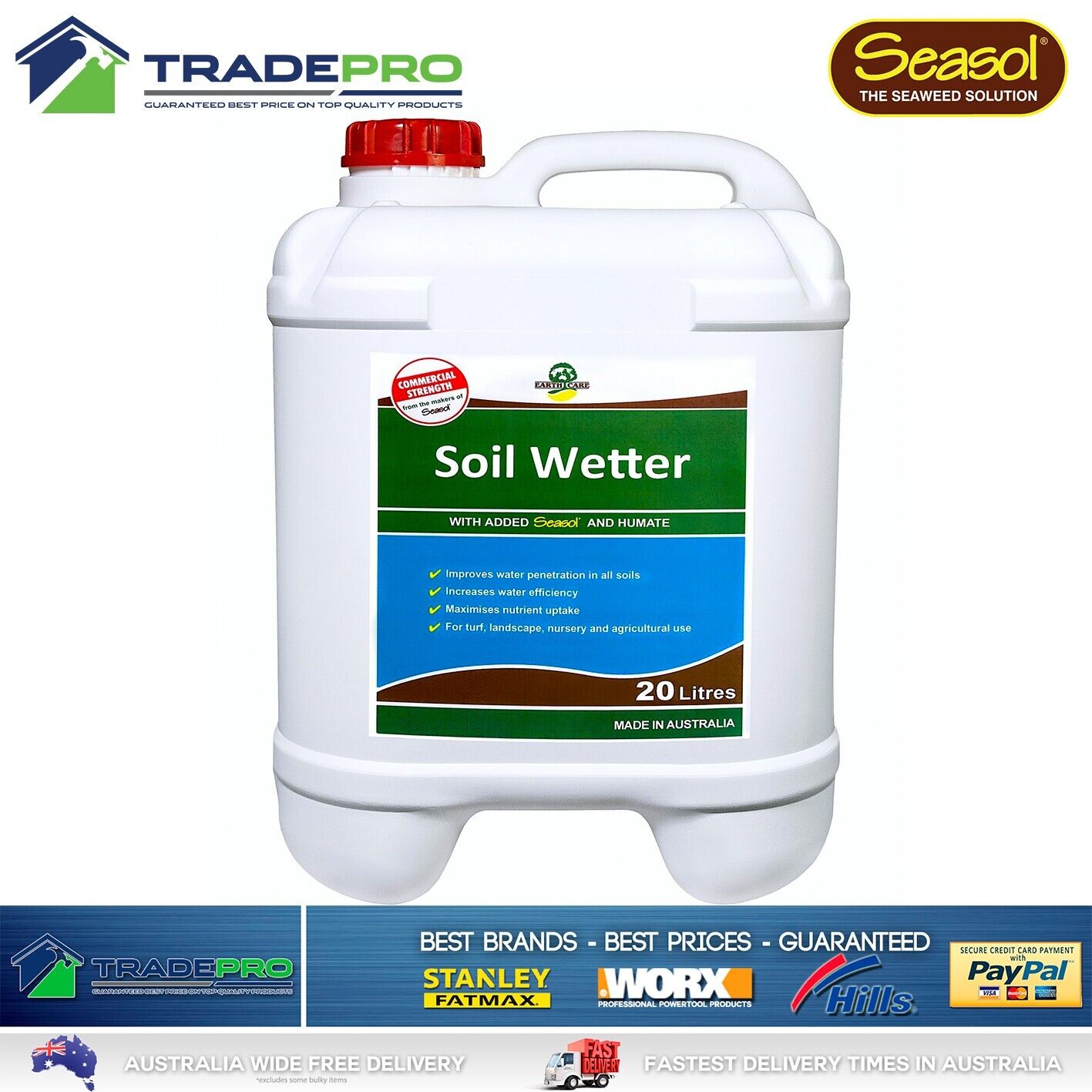 Seasol Soil Wetter Commercial 20L Seaweed Concentrate Fertilizer Bulk Liquid PRO